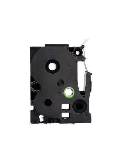 Cinta q-connect tze-131 transparente-negro 12mm longitud 8 mt
