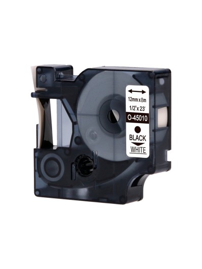 Cinta q-connect mk-221 blanco-negro 9mm longitud 8 mt
