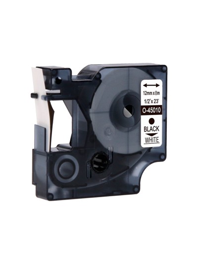 Cinta q-connect mk-221 blanco-negro 9mm longitud 8 mt