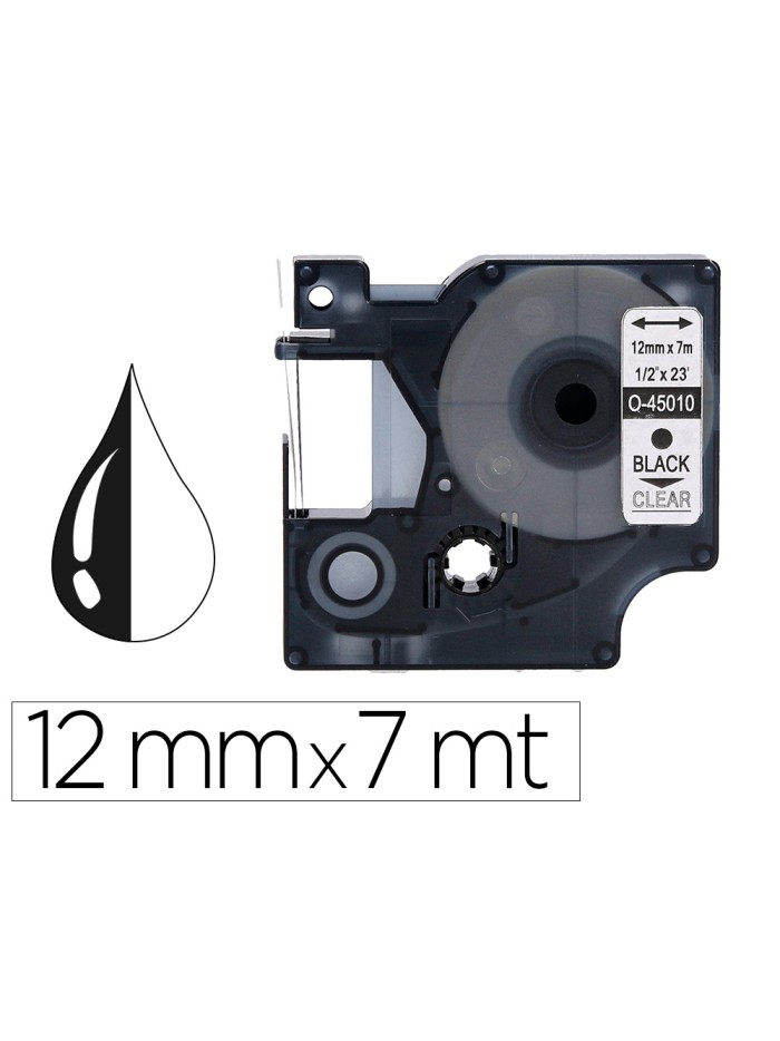 Cinta q-connect negro-transparente 12mm x 7mt dymo Cinta q-connect negro-transparente 12mm x 7mt dymo