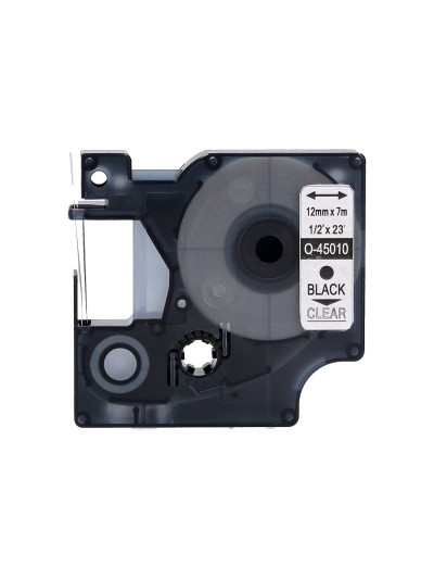 Cinta q-connect negro-transparente 12mm x 7mt dymo