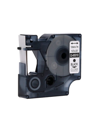 Cinta q-connect negro-transparente 12mm x 7mt dymo
