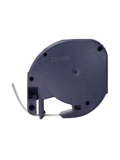 Cinta q-connect 12mm x 4mt negro-blanco perla para maquina letratag
