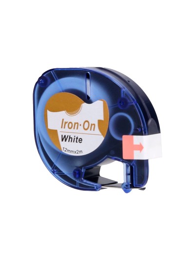 Cinta q-connect 12mm x 2mt negro-blanco para ropa para maquina letratag