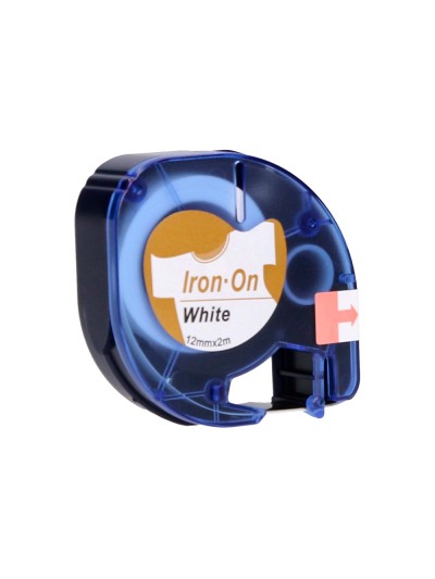 Cinta q-connect 12mm x 2mt negro-blanco para ropa para maquina letratag