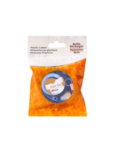 Cinta q-connect 12mm x 2mt negro-blanco para ropa para maquina letratag