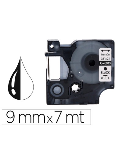Cinta q-connect 1000 negro-blanco 9 mm x 7mt dymo