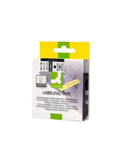 Cinta q-connect 1000 negro-blanco 9 mm x 7mt dymo