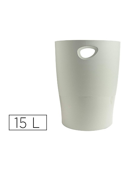 Papelera plastico exacompta ecoblack gris 15 litros