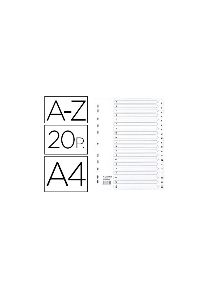 Separador exacompta cartulina blanca a-z juego de 20 separadores din a4 11 taladros Separador exacompta cartulina blanca a-z juego de 20 separadores din a4 11 taladros