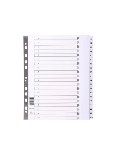 Separador exacompta cartulina blanca a-z juego de 20 separadores din a4 11 taladros