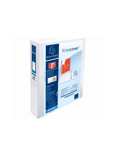 Carpeta exacompta canguro 4 anillas 40 mm din a4+ carton forrado polipropileno personalizable 3 bolsillos