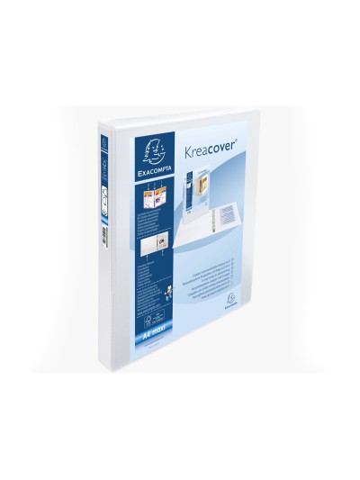 Carpeta exacompta canguro 2 anillas 30 mm din a4+ carton forrado polipropileno personalizable 3 bolsillos