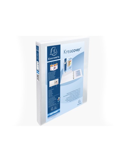 Carpeta exacompta canguro 2 anillas 16 mm din a4+ carton forrado polipropileno personalizable 3 bolsillos