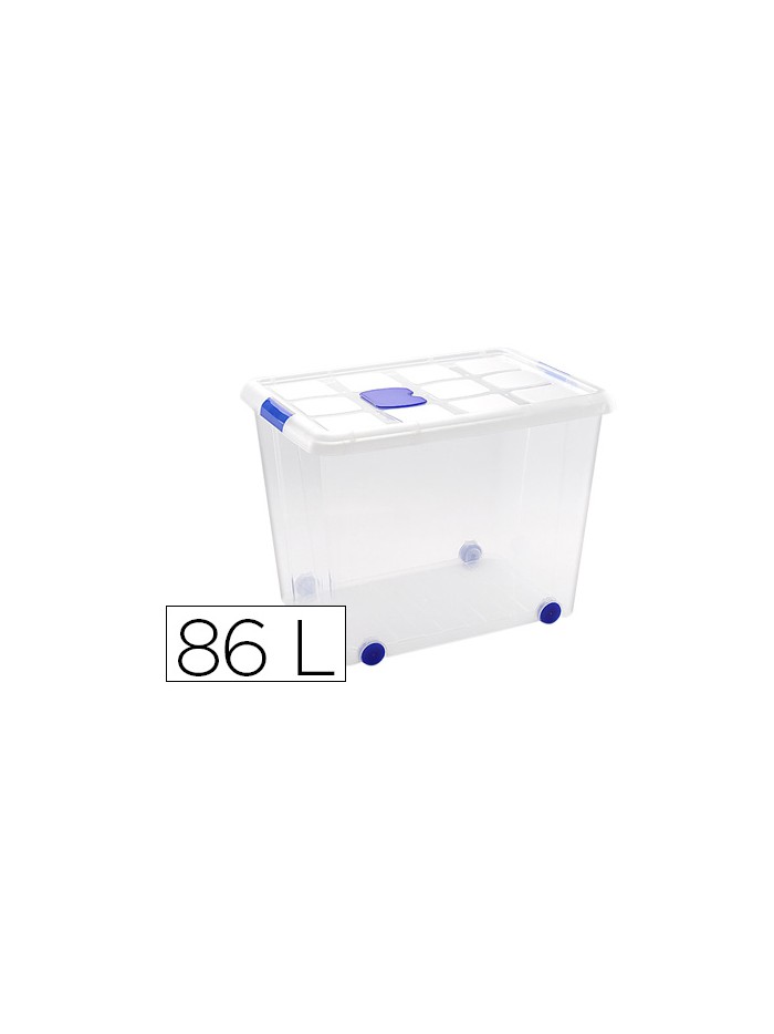 Contenedor plastico plasticforte 86 litros n 8 transparente con tapa 470x620x450 mm Contenedor plastico plasticforte 86 litros n 8 transparente con tapa 470x620x450 mm