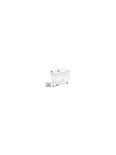 Contenedor plastico plasticforte 86 litros n 8 transparente con tapa 470x620x450 mm