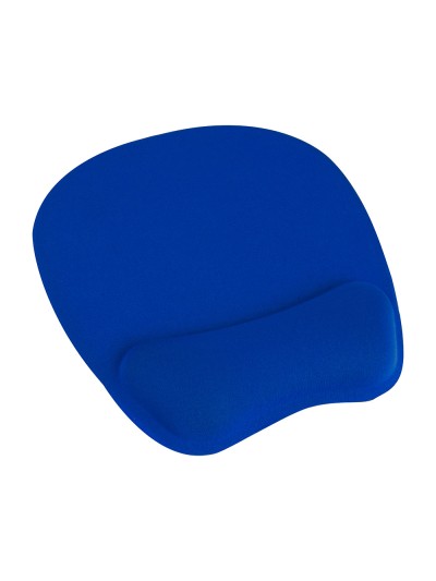 Alfombrilla para raton q-connect con reposamuñecas ergonomica de gel color azul 225x240x20 mm