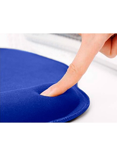 Alfombrilla para raton q-connect con reposamuñecas ergonomica de gel color azul 225x240x20 mm