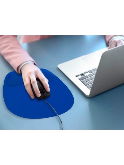Alfombrilla para raton q-connect con reposamuñecas ergonomica de gel color azul 225x240x20 mm