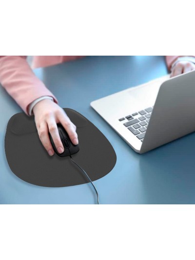 Alfombrilla para raton q-connect con reposamuñecas ergonomica de gel color negro 225x240x20 mm