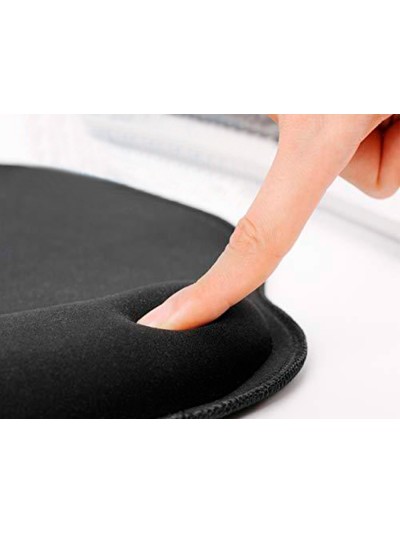Alfombrilla para raton q-connect con reposamuñecas ergonomica de gel color negro 225x240x20 mm