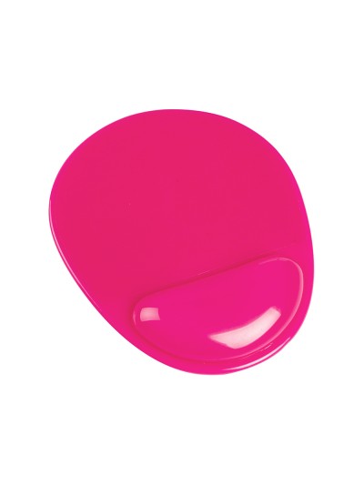 Alfombrilla para raton q-connect reposamuñecas de gel pvc color rosa 210x245x20 mm