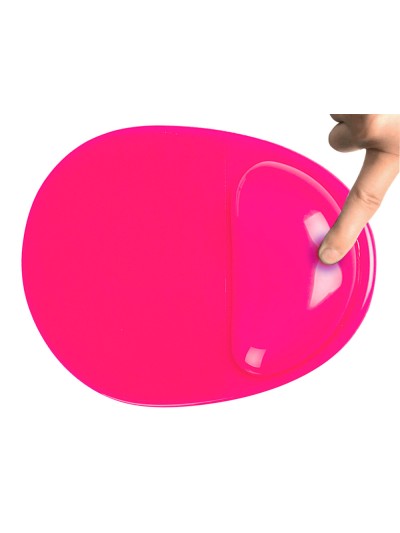 Alfombrilla para raton q-connect reposamuñecas de gel pvc color rosa 210x245x20 mm