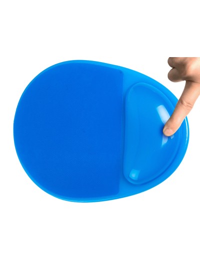 Alfombrilla para raton q-connect reposamuñecas de gel pvc color azul 210x245x20 mm