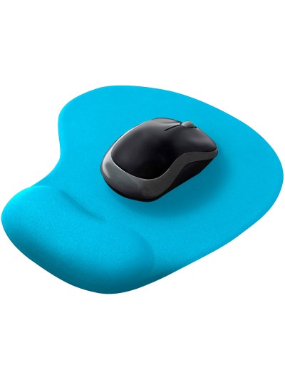 Alfombrilla para raton q-connect reposamuñecas de gel color turquesa 190x230x20 mm