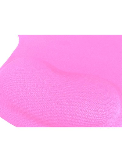 Alfombrilla para raton q-connect reposamuñecas de gel color rosa 190x230x20 mm