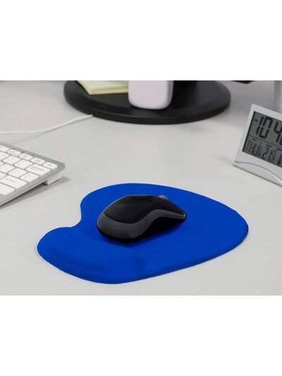 Alfombrilla para raton q-connect reposamuñecas de gel color azul 190x230x20 mm