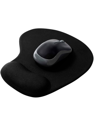 Alfombrilla para raton q-connect reposamuñecas de gel color negro 190x230x20 mm