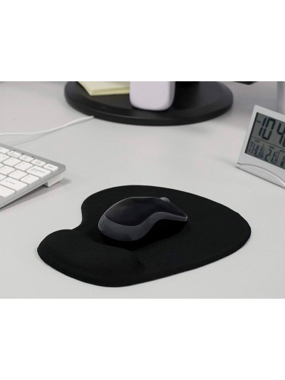 Alfombrilla para raton q-connect reposamuñecas de gel color negro 190x230x20 mm