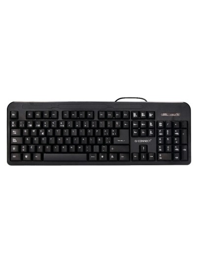 Teclado q-connect negro con cable 1,5 m compatible windows