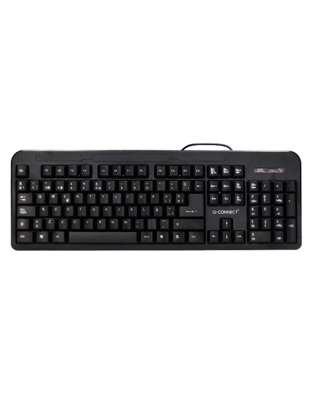 Teclado q-connect negro con cable 1,5 m compatible windows