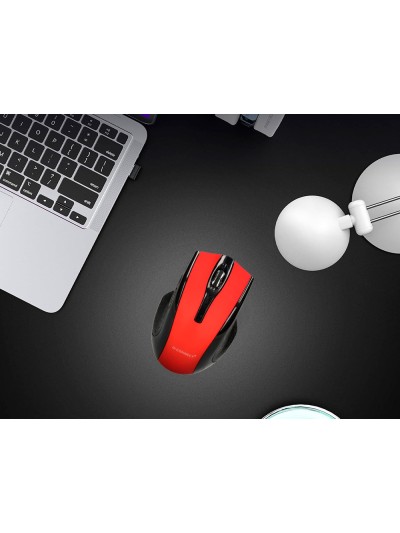 Raton q-connect optico inalambrico 1000 dpi receptor usb 2,4 ghz rojo