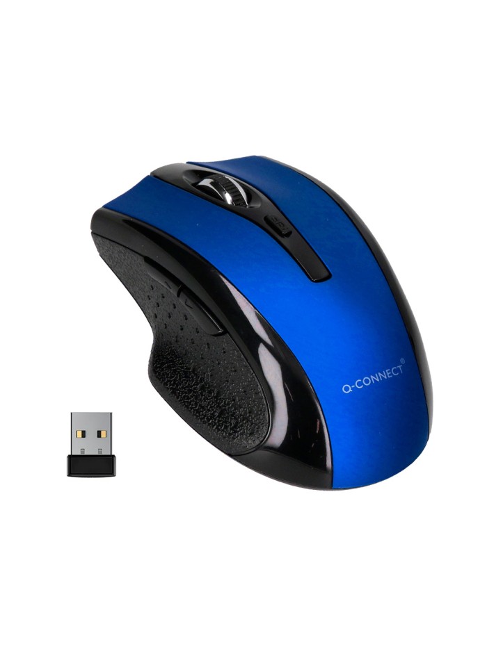 Raton q-connect optico inalambrico 1000 dpi receptor usb 2,4 ghz azul Raton q-connect optico inalambrico 1000 dpi receptor usb 2,4 ghz azul