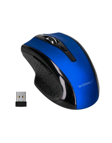 Raton q-connect optico inalambrico 1000 dpi receptor usb 2,4 ghz azul