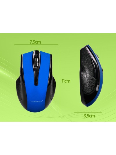 Raton q-connect optico inalambrico 1000 dpi receptor usb 2,4 ghz azul