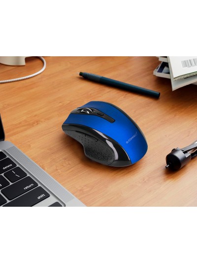 Raton q-connect optico inalambrico 1000 dpi receptor usb 2,4 ghz azul