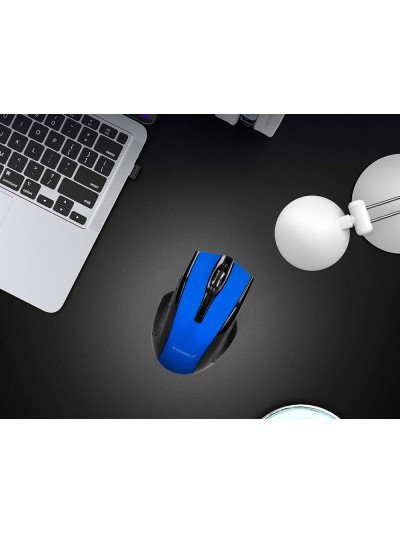Raton q-connect optico inalambrico 1000 dpi receptor usb 2,4 ghz azul