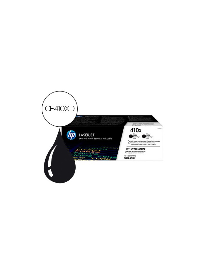Toner hp laserjet pro 410x m452 m477 negro pack de 2 unidades 6500 paginas Toner hp laserjet pro 410x m452 m477 negro pack de 2 unidades 6500 paginas