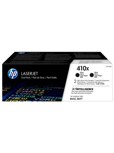Toner hp laserjet pro 410x m452 m477 negro pack de 2 unidades 6500 paginas