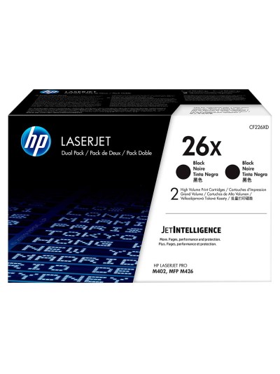 Toner hp laserjet pro 26x m402 mfp m426 negro pack de 2 unidades 9000 paginas