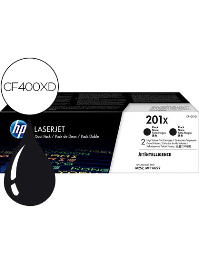 Toner hp laserjet 201x m252 mfp m277 negro pack de 2 unidades 2800 paginas