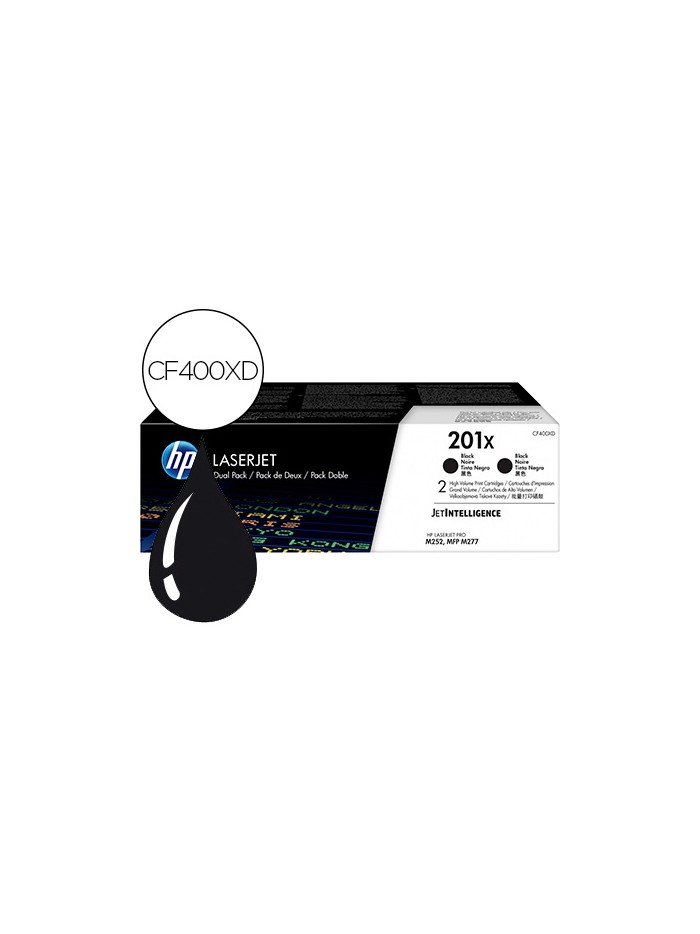 Toner hp laserjet 201x m252 mfp m277 negro pack de 2 unidades 2800 paginas Toner hp laserjet 201x m252 mfp m277 negro pack de 2 unidades 2800 paginas