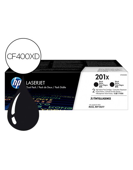 Toner hp laserjet 201x m252 mfp m277 negro pack de 2 unidades 2800 paginas