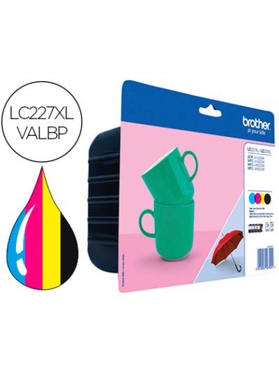 Ink-jet brother lc-227xlvalbp dcp-j4120dw / mfc-j4420dw / j4620dw / j4625dw pack 4 colores negro amarillo cian