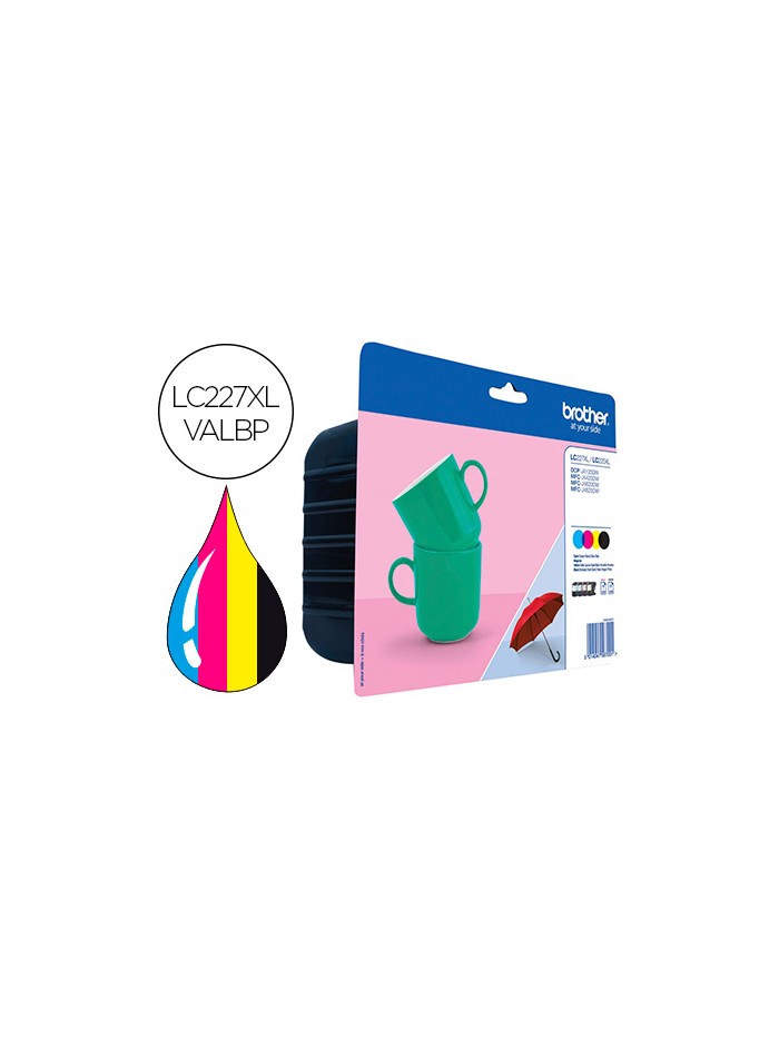 Ink-jet brother lc-227xlvalbp dcp-j4120dw / mfc-j4420dw / j4620dw / j4625dw pack 4 colores negro amarillo cian Ink-jet brother lc-227xlvalbp dcp-j4120dw / mfc-j4420dw / j4620dw / j4625dw pack 4 colores negro amarillo cian