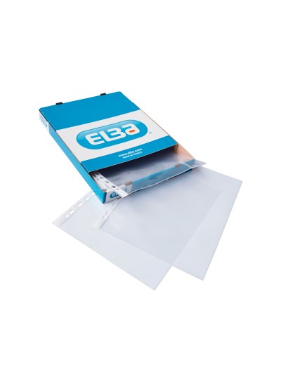 Funda multitaladro elba standard din a4 70 micras cristal caja de 100 unidades